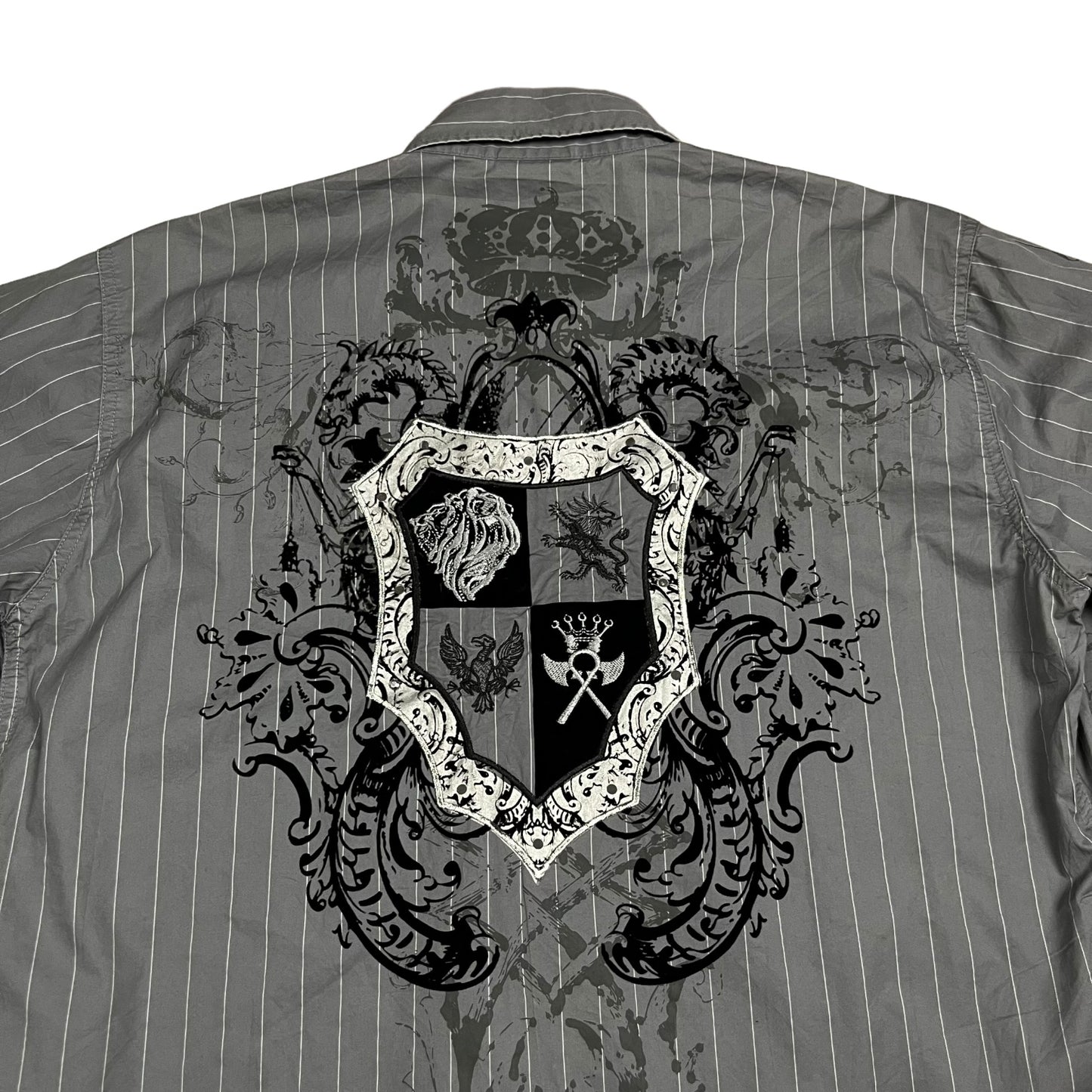 Y2K B Society Embroidered Studded Crest Shirt