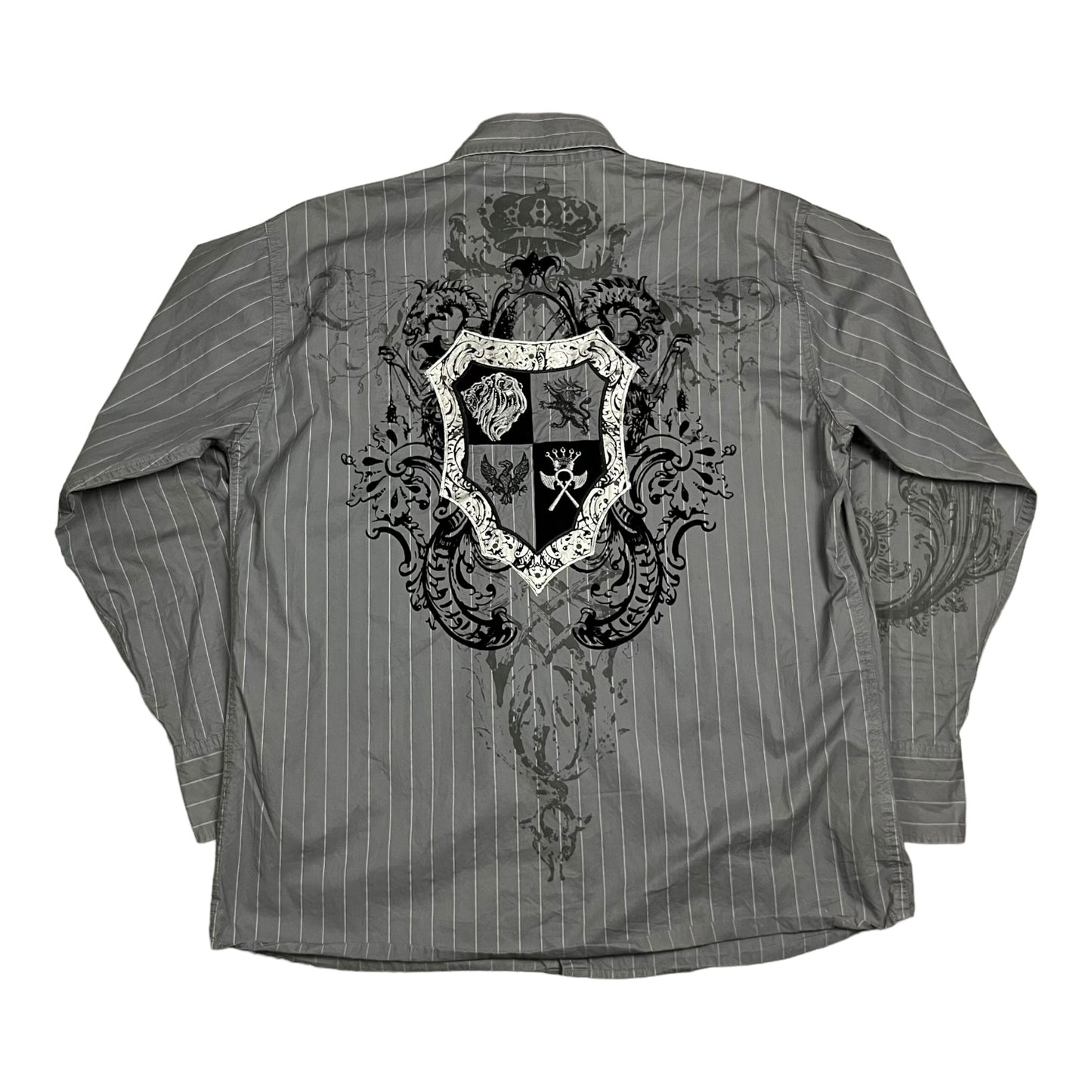 Y2K B Society Embroidered Studded Crest Shirt