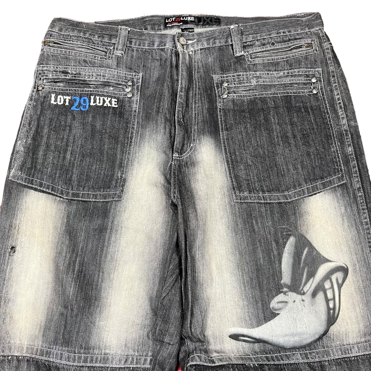 Y2k Lot 29 Daffy Duck Acid Washed Baggy Jeans