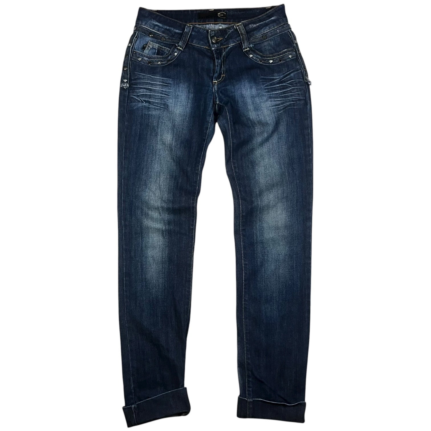 2000s Roberto Cavalli Studded Slim Low Rise