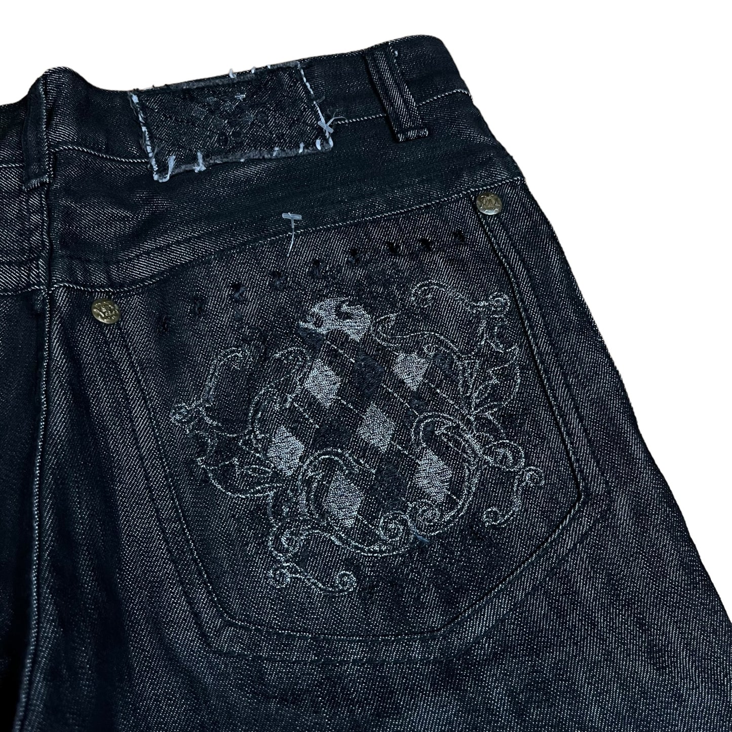 Y2K Diamond Pattern Pockets Jeans