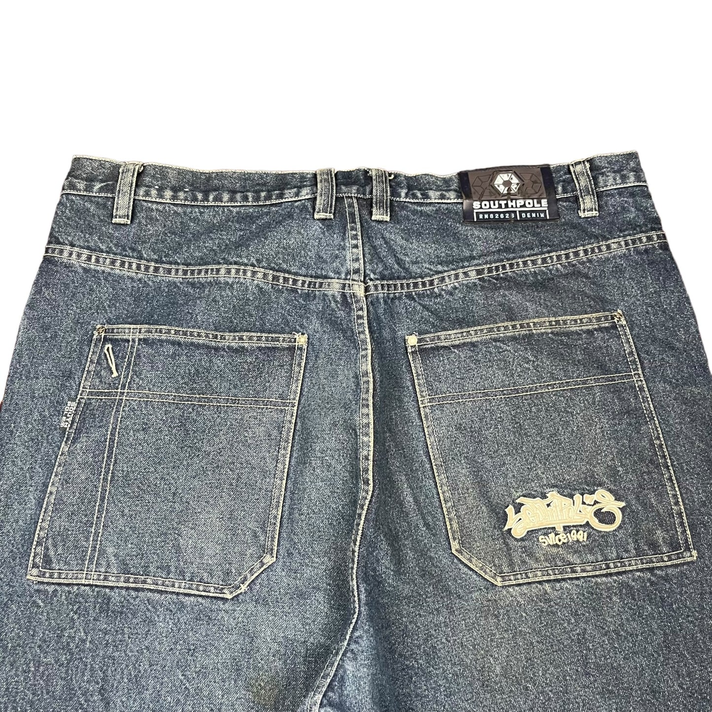 Y2k Southpole Graffiti Embroidery Pocket Jeans