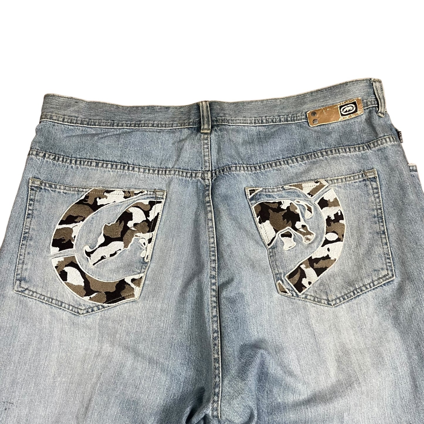 Y2K Ecko Camo Embroidery Baggy Jeans