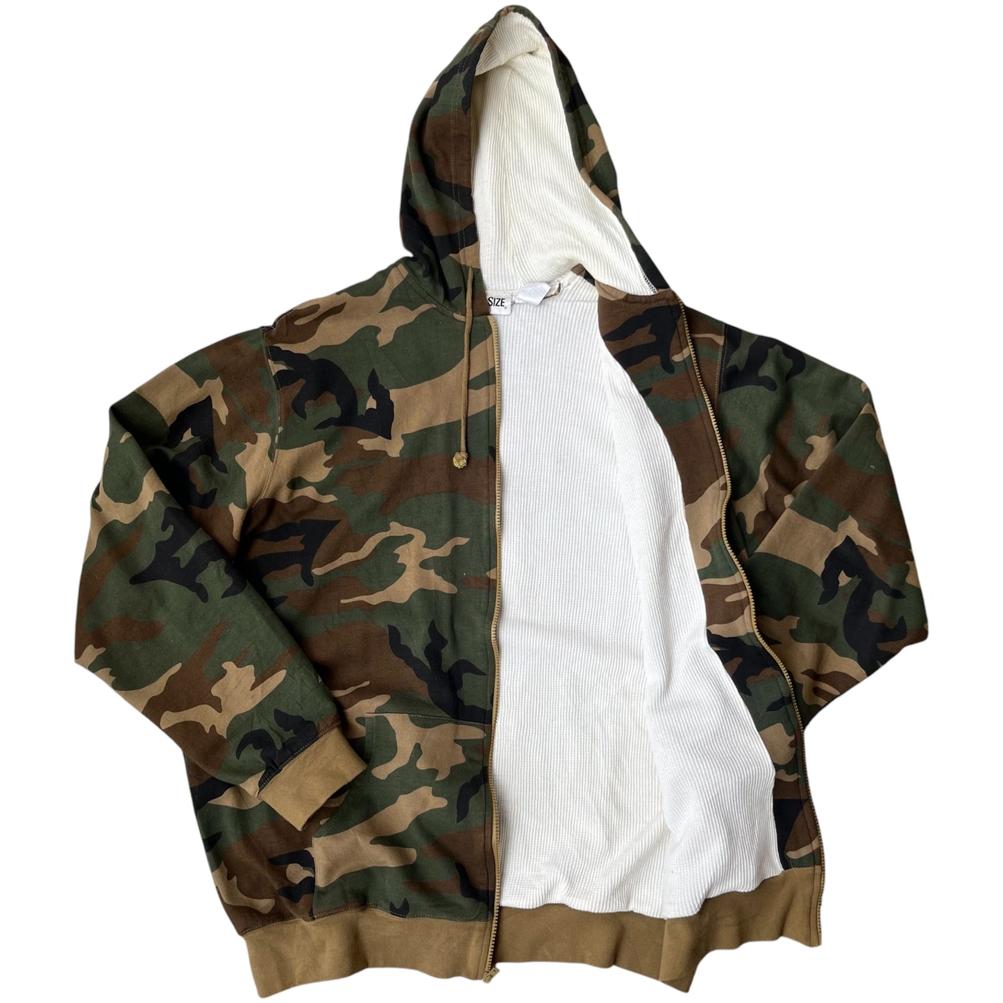 Vintage Thermal Lined Camo Zipup Hoodie