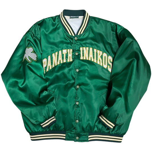 90s PAOK Team Satin Varsity Jacket