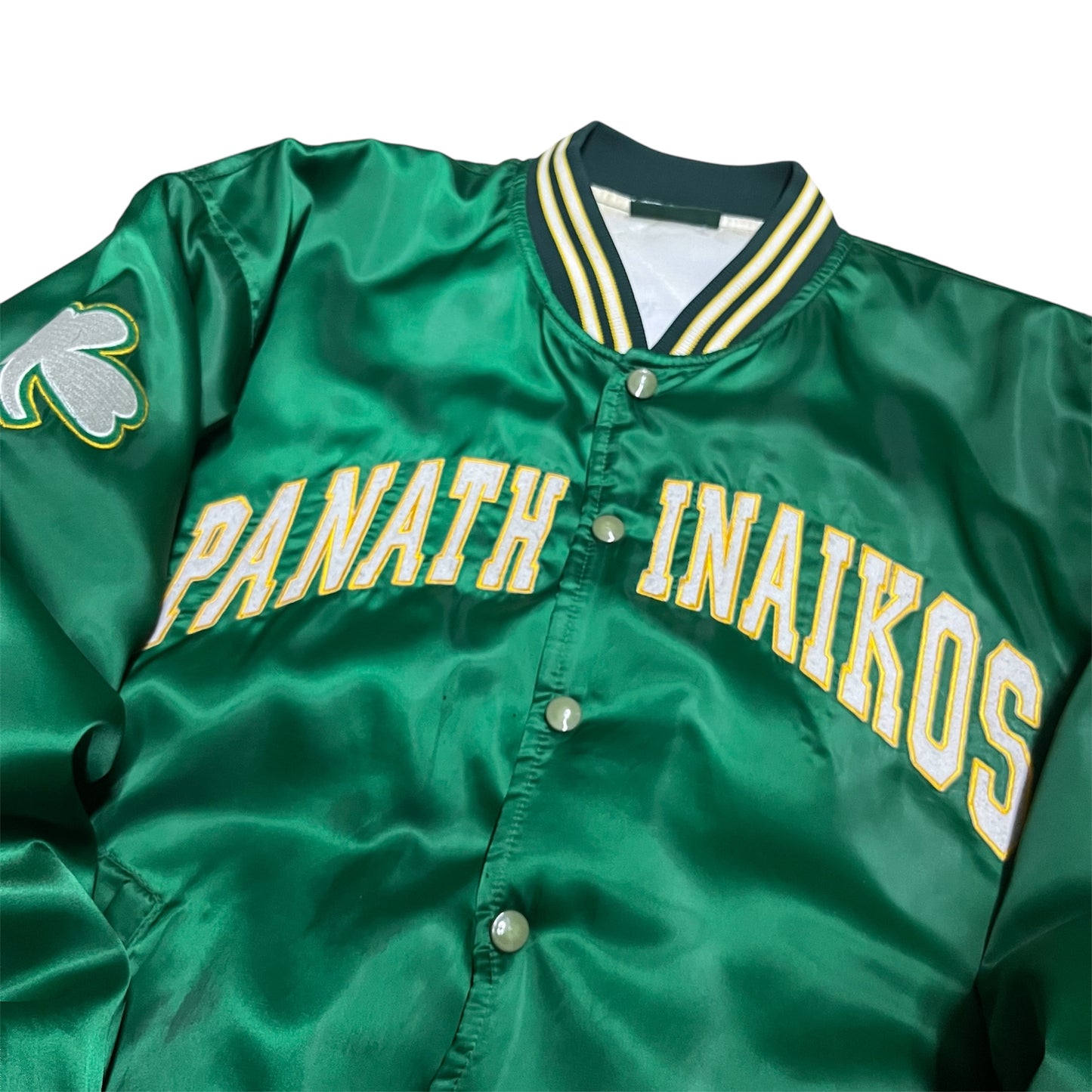 90s PAOK Team Satin Varsity Jacket