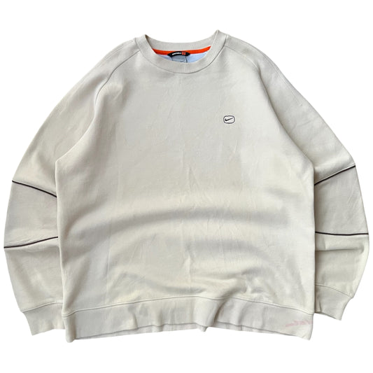 00s Nike Cream & Brown Swoosh Crewneck